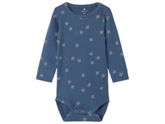 Name It vintage indigo clover ribbed bodysuit